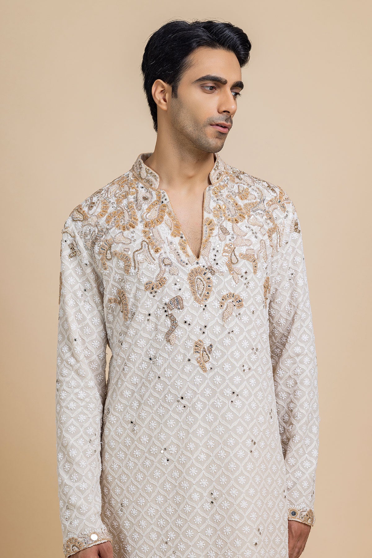 Pearl Gold Chikankari Kurta & Salwar