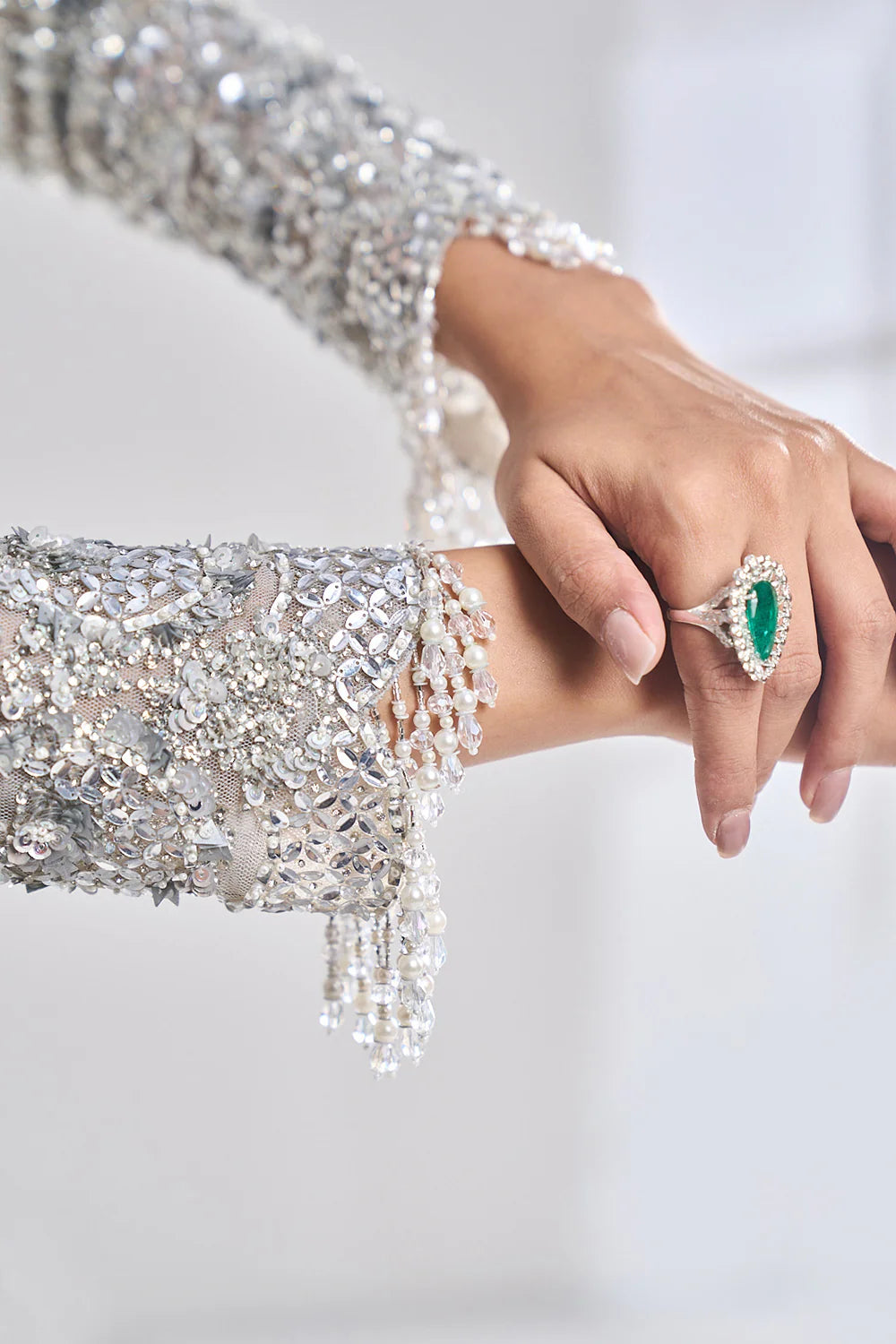 Silver Zardosi Jacket Lehenga Set