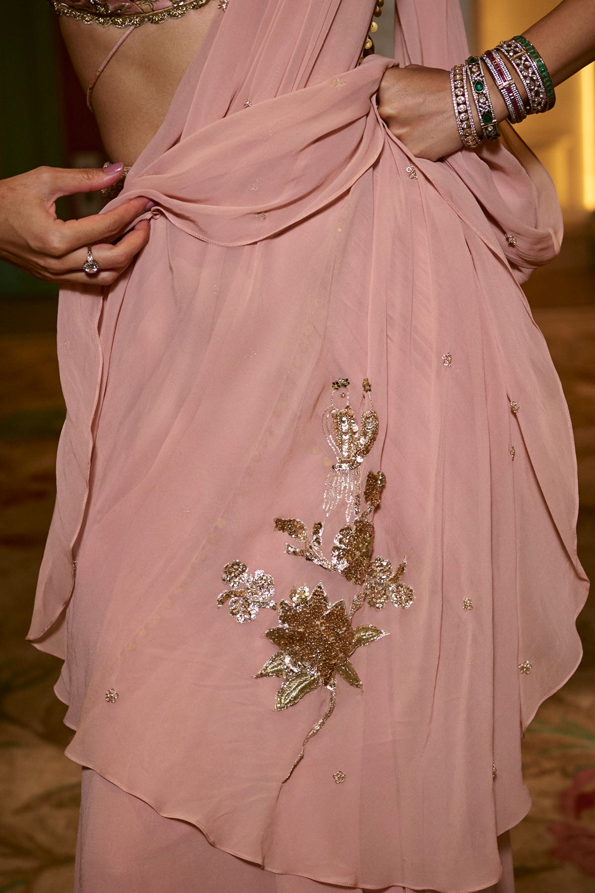 Kaia Saree Set – Light Rose