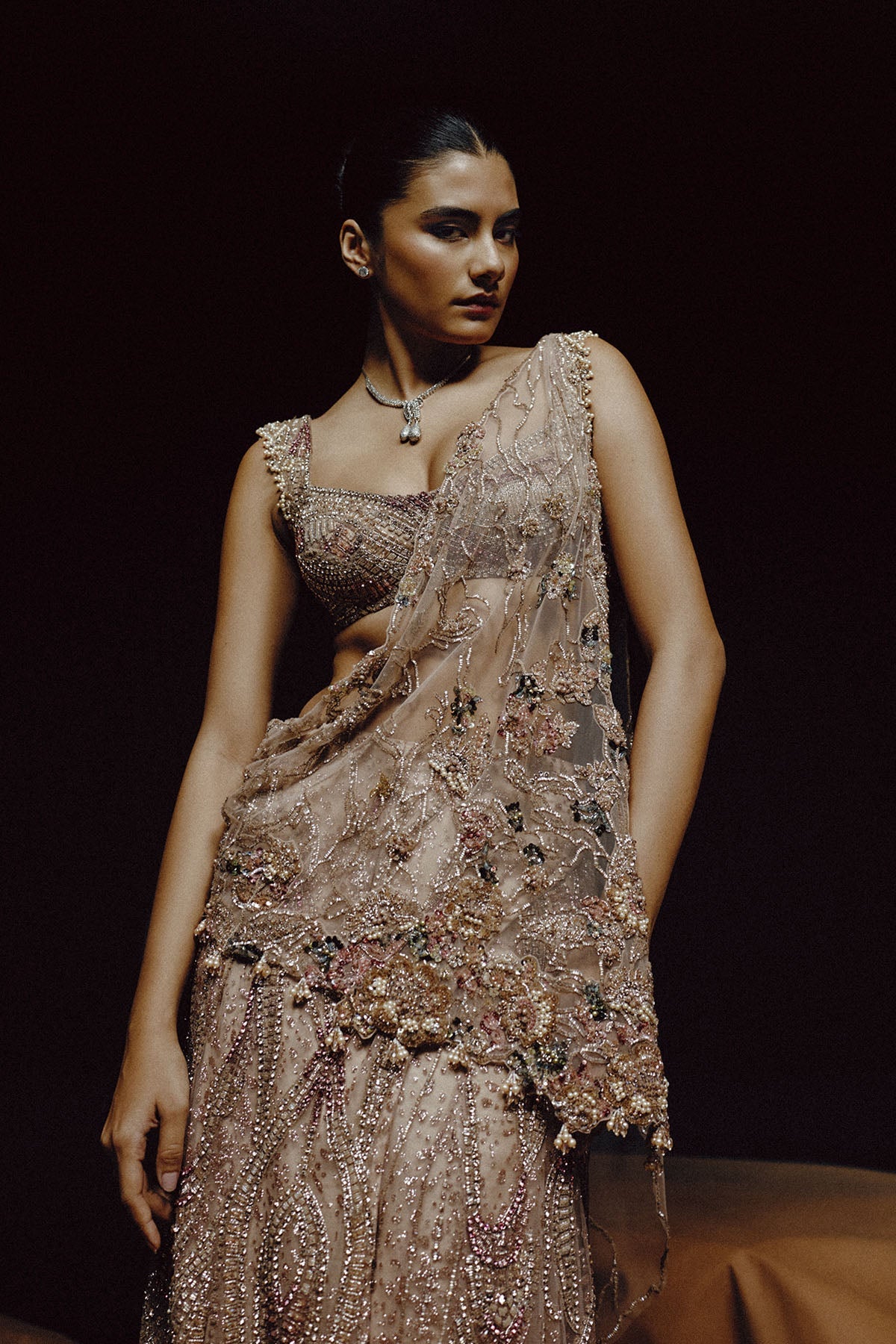 Dewdrop Mirage Drape Saree