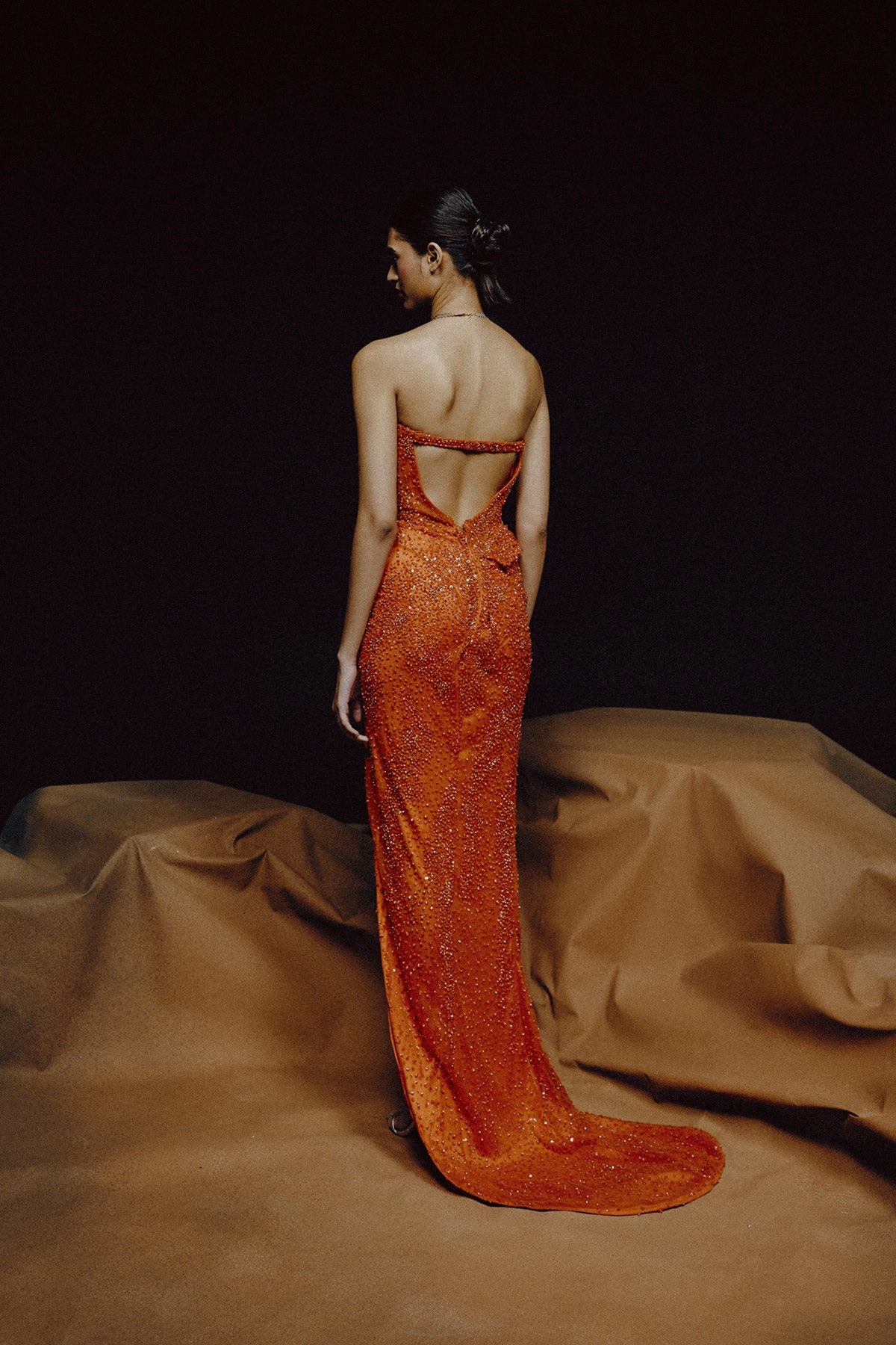 Molten Radiance Slit Gown