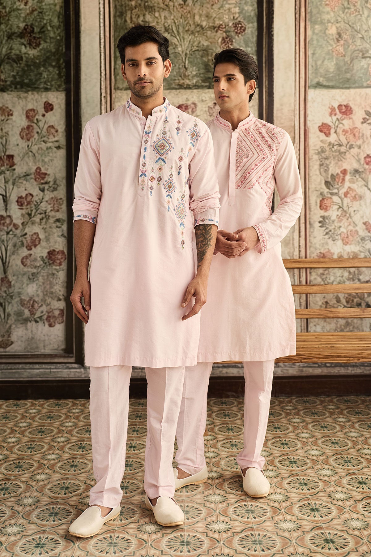 Blush Pink Embroidered Kurta & Pants