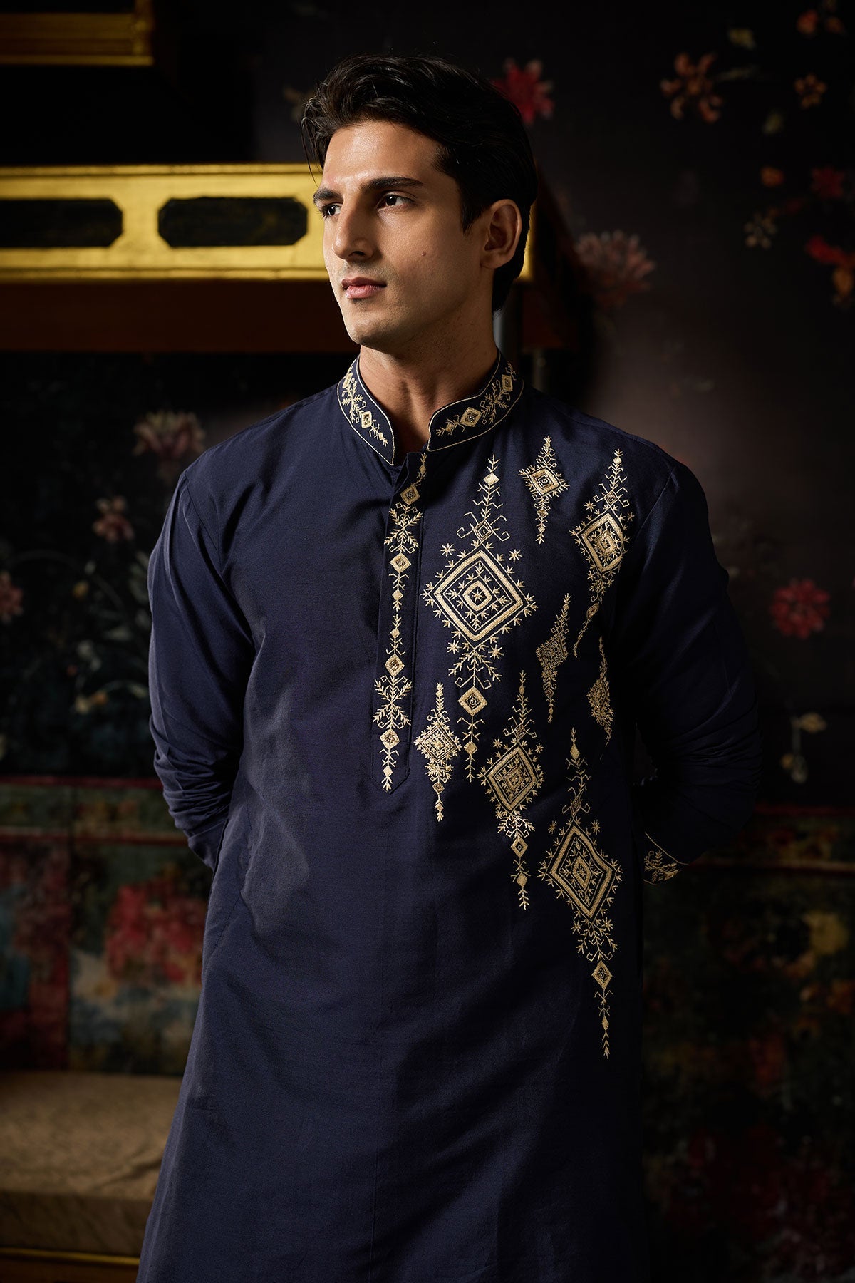 Blue Embroidered Kurta And Pants