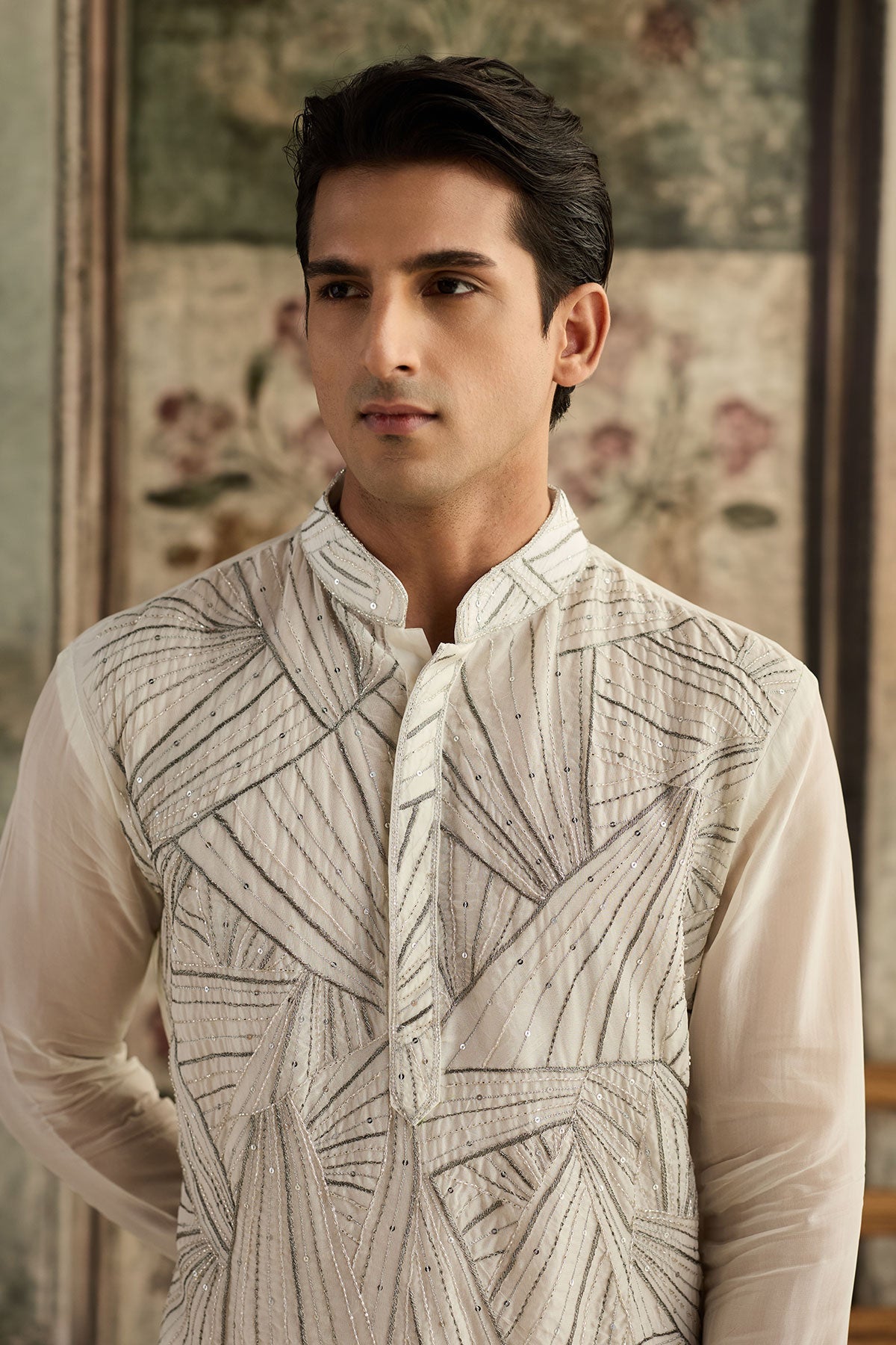 Ivory Embroidered Kurta & Pants