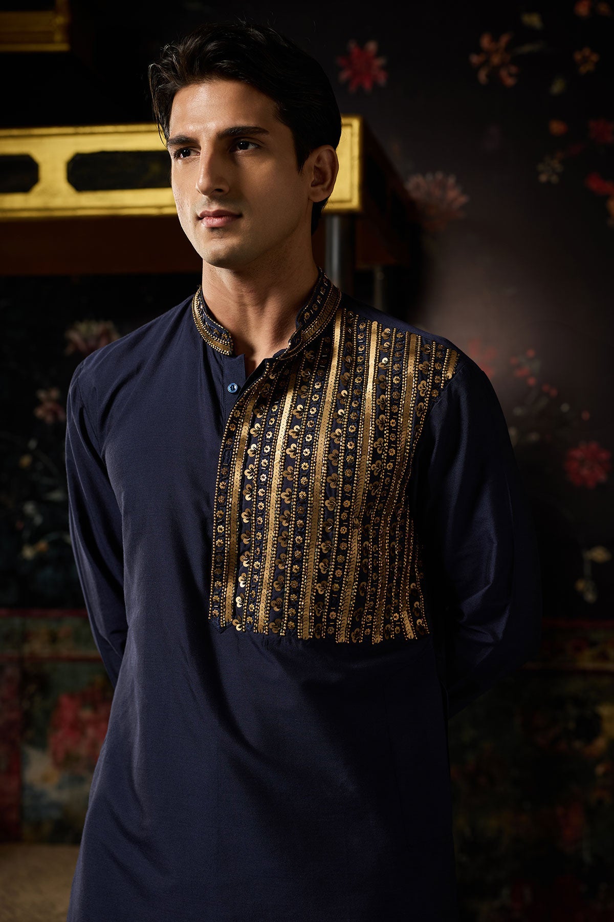 Blue Embrodiered Kurta & Pants