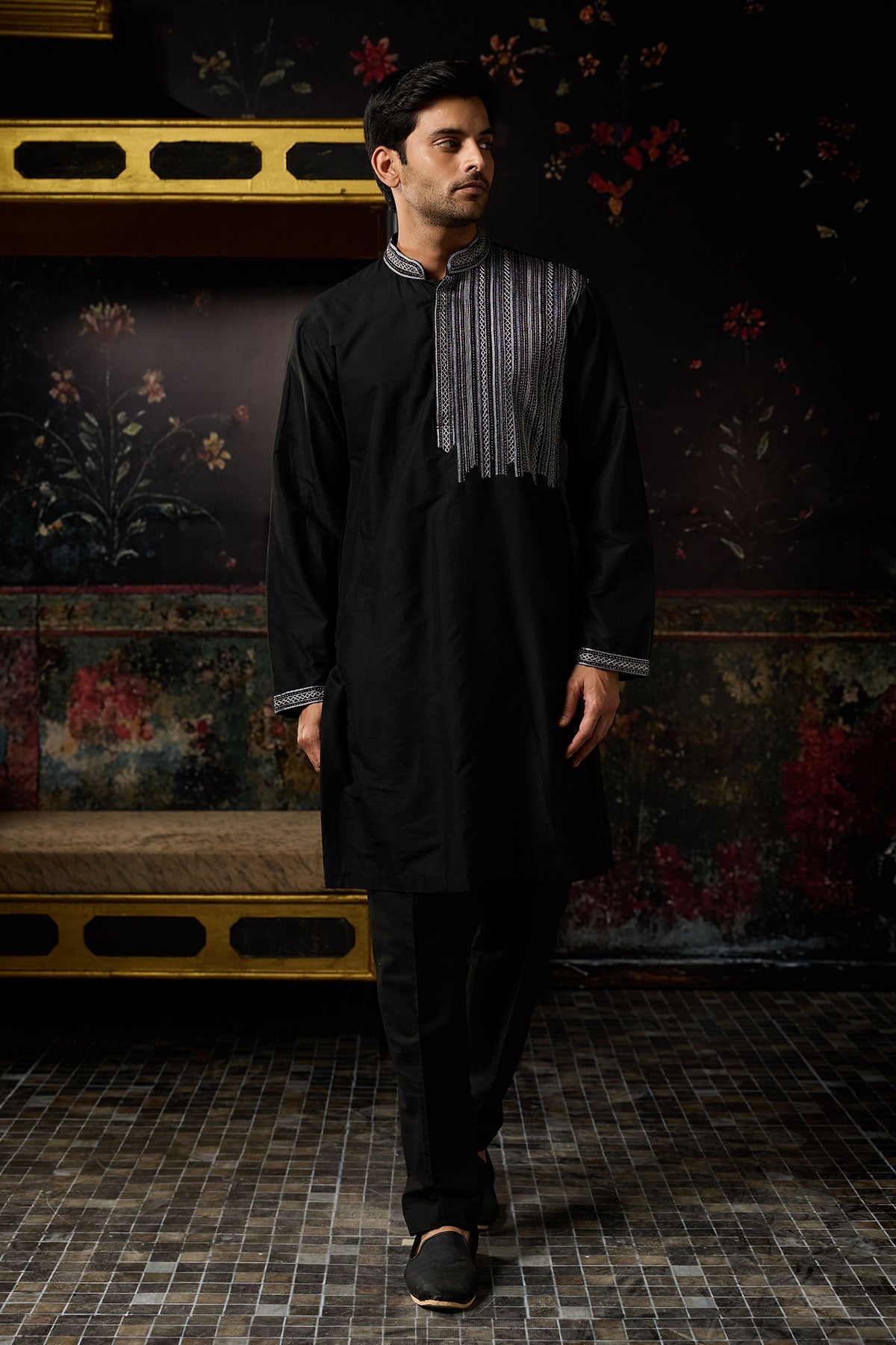 Black Embroidered Kurta And Pants