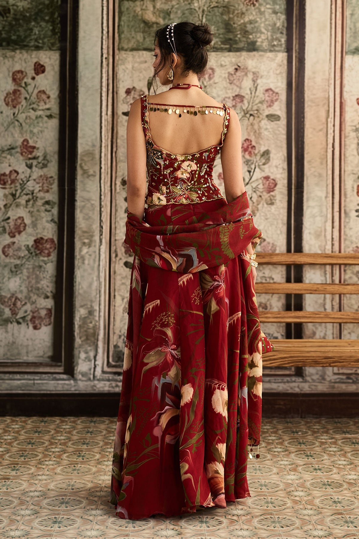 Red Floral Printed Co-Ord Set