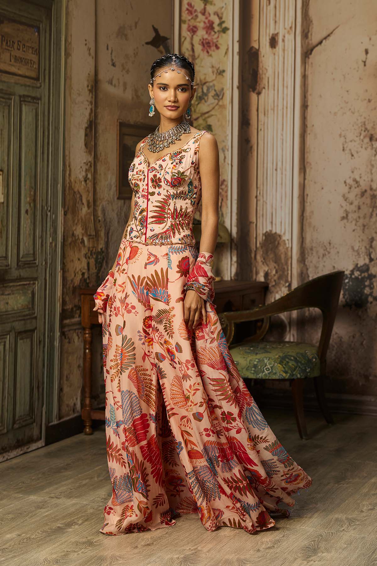 BLUSH PINK PRINTED AND HIGHLIGHTED CO-ORD SET