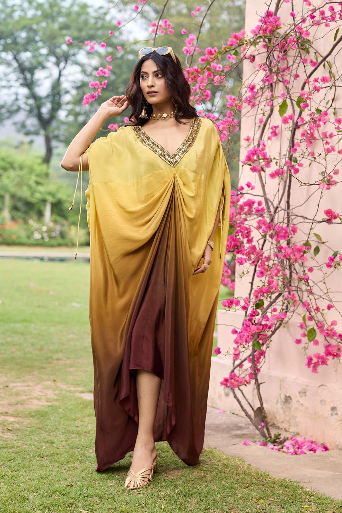 Brown Yellow Ombre Kaftan