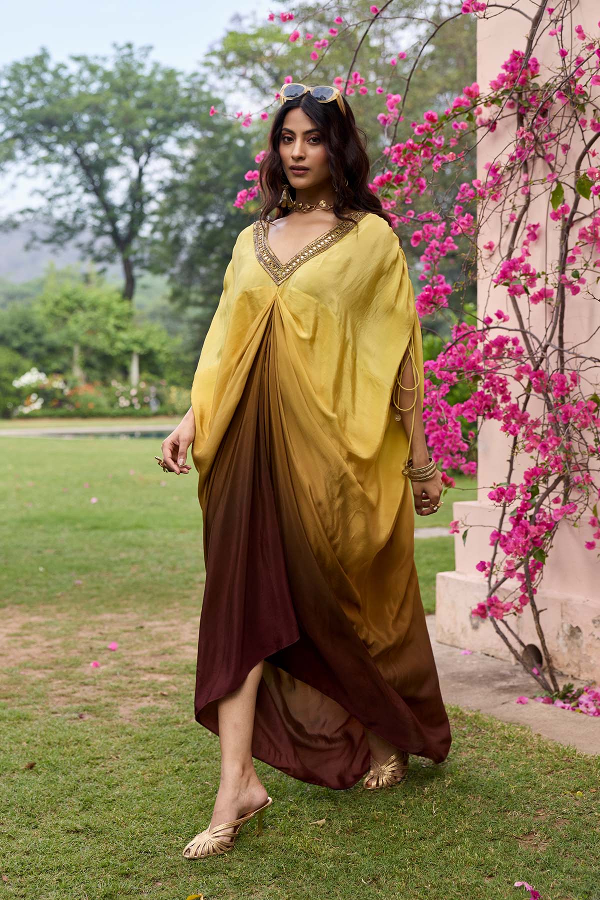 Brown Yellow Ombre Kaftan