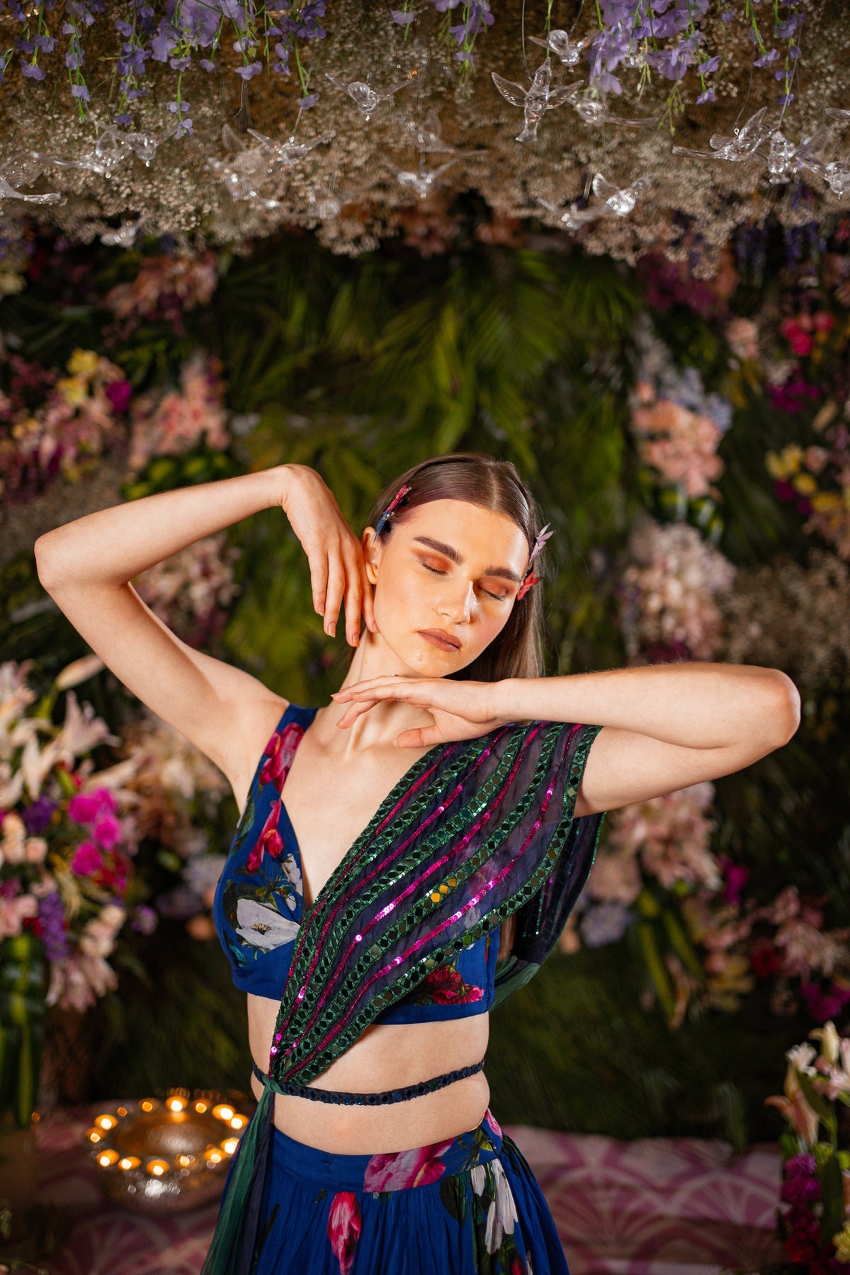 LEHENGA SET-PERSIAN BLUE