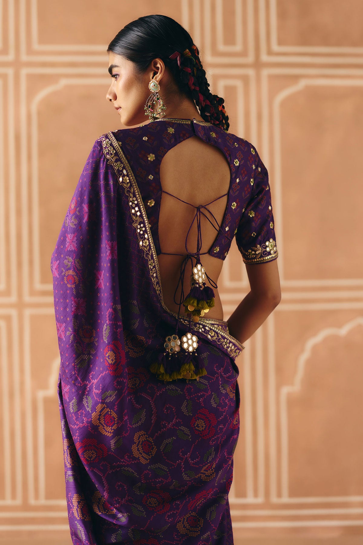 Imperial violet saree set
