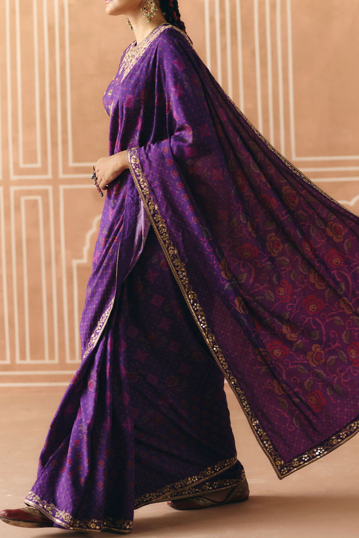 Imperial violet saree set