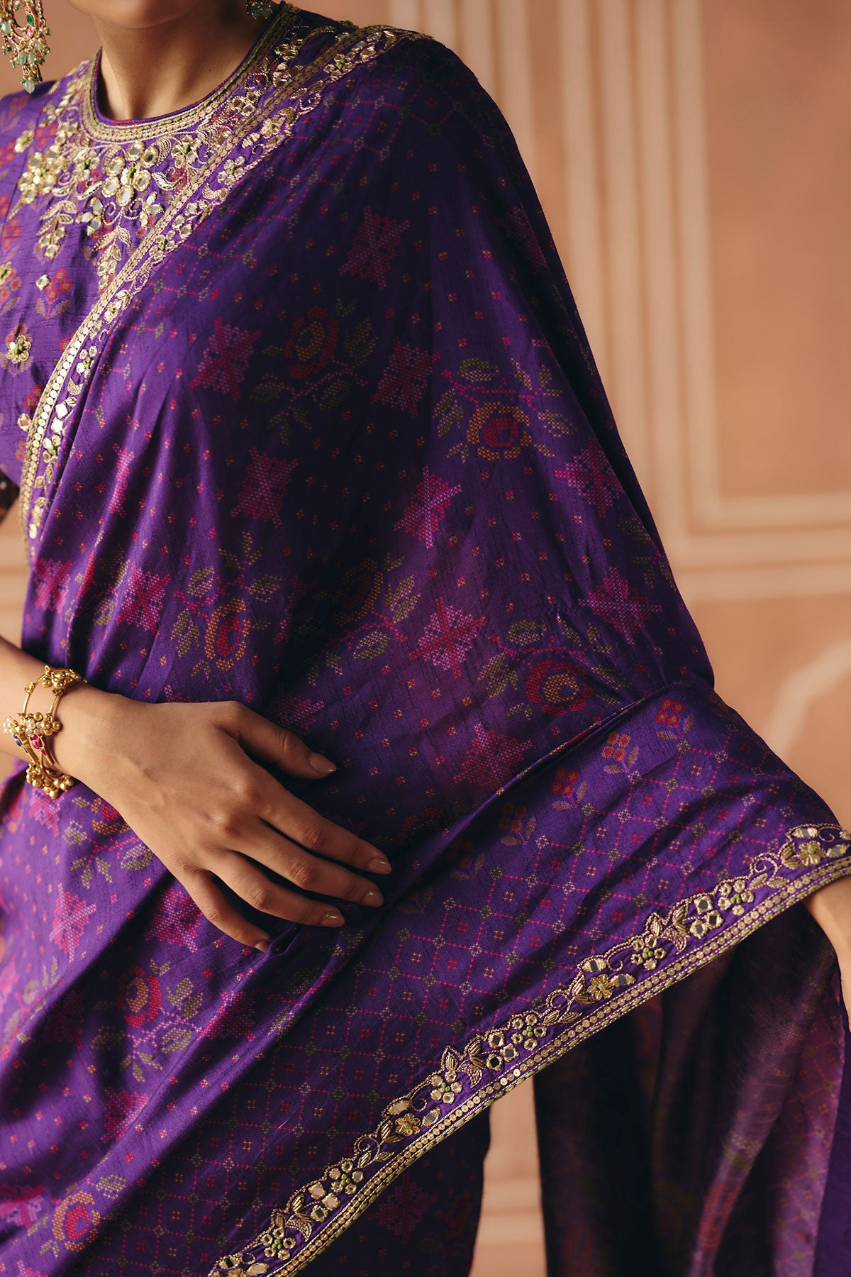 Imperial violet saree set