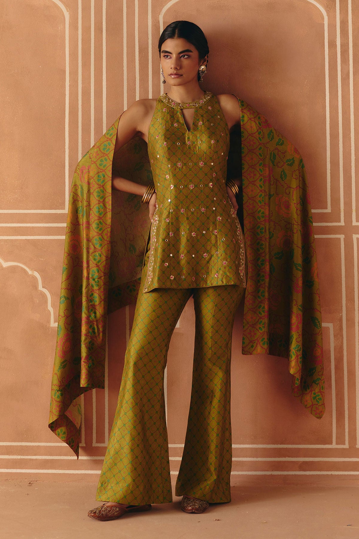Parrot green tunic set