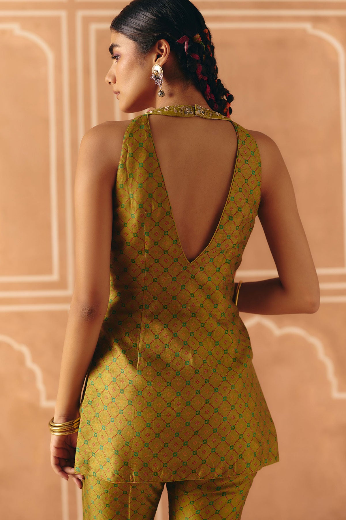 Parrot green tunic set