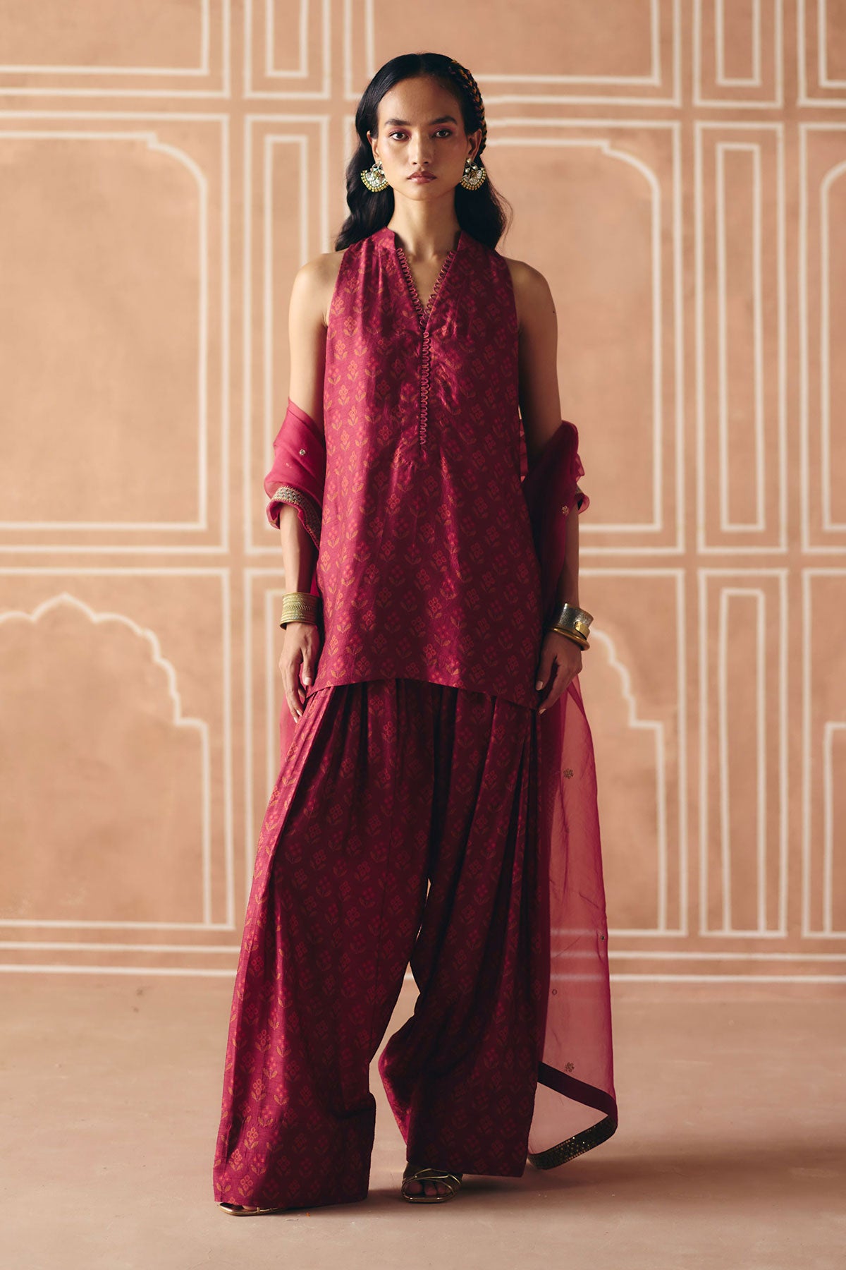 Berry plum farshi salwar kurta set