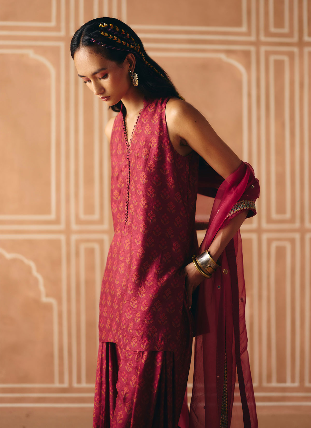 Berry plum farshi salwar kurta set