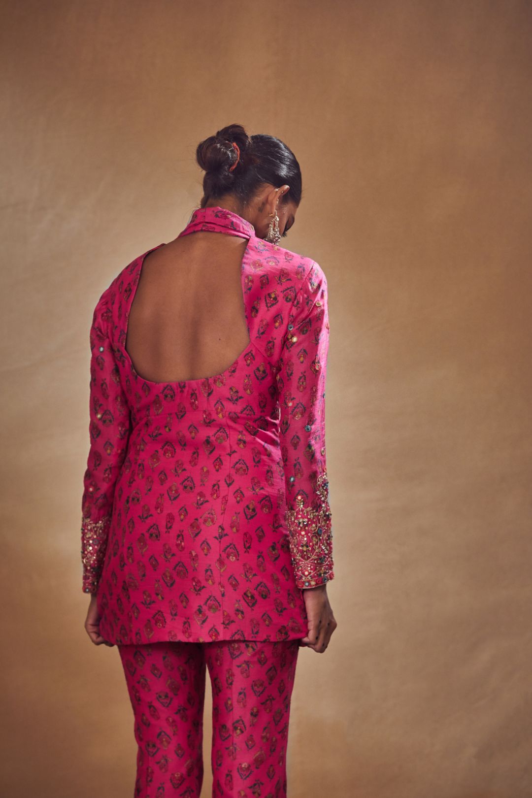 Fuchsia Jacket Tunic Set