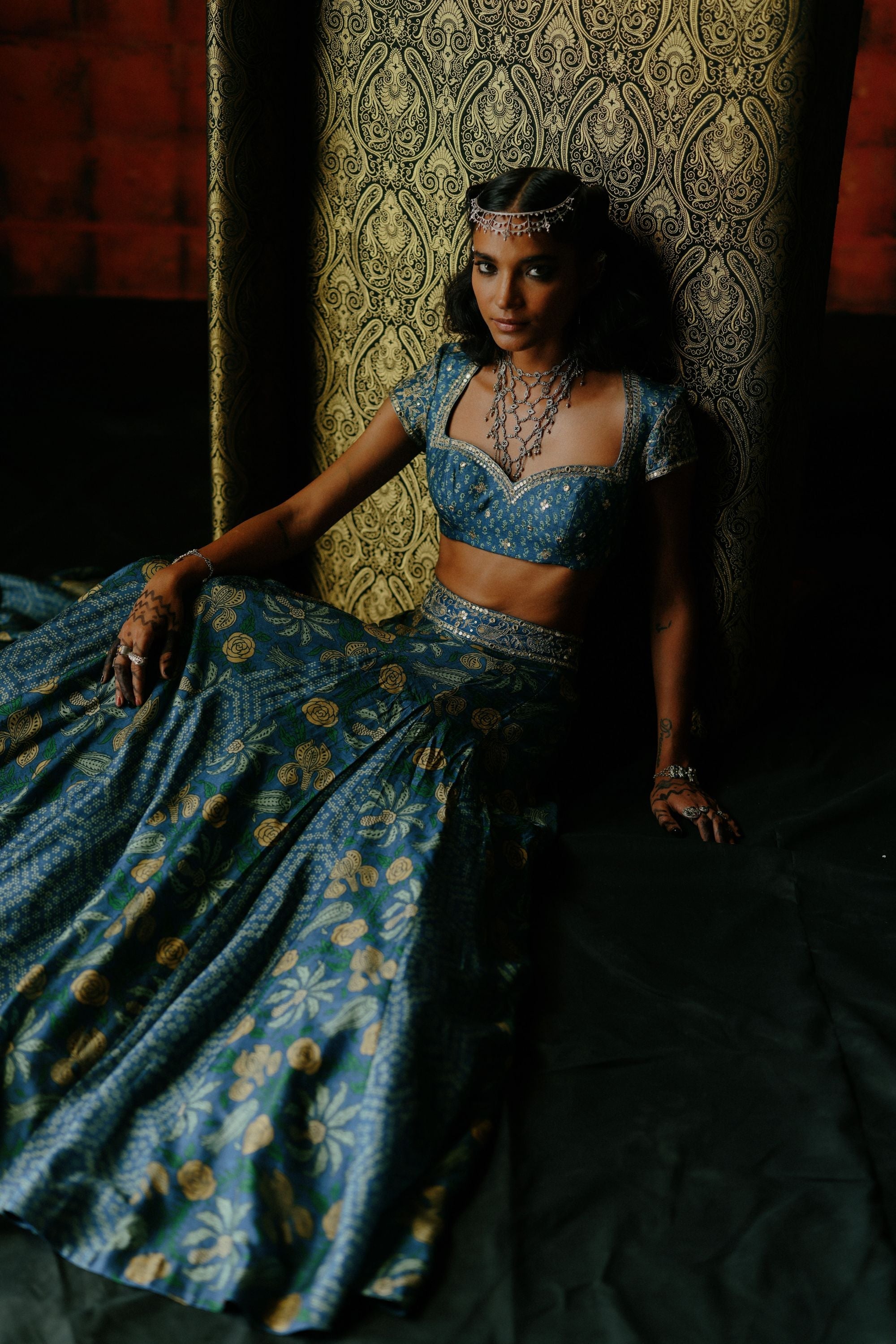Indigo lehenga set