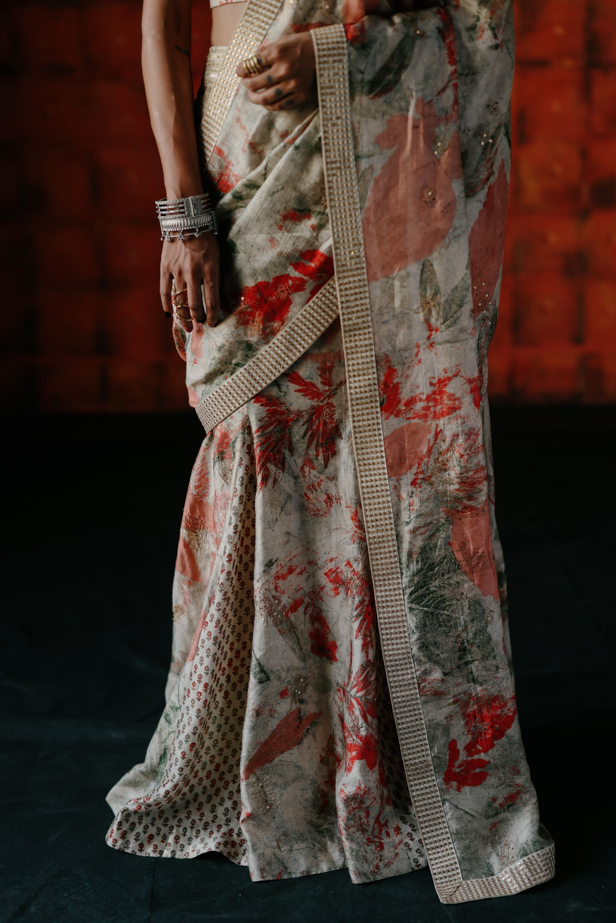 Pearl Pre Draped Saree - Ready To Ship