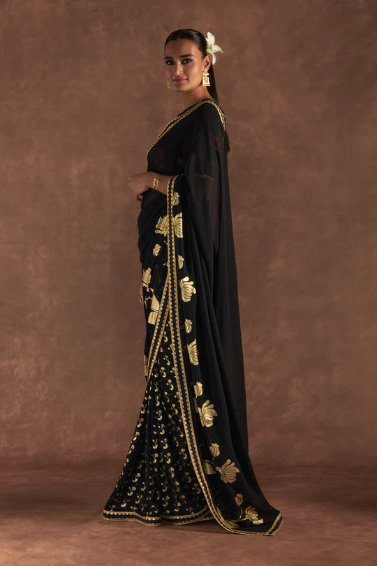 Black Springbud Saree