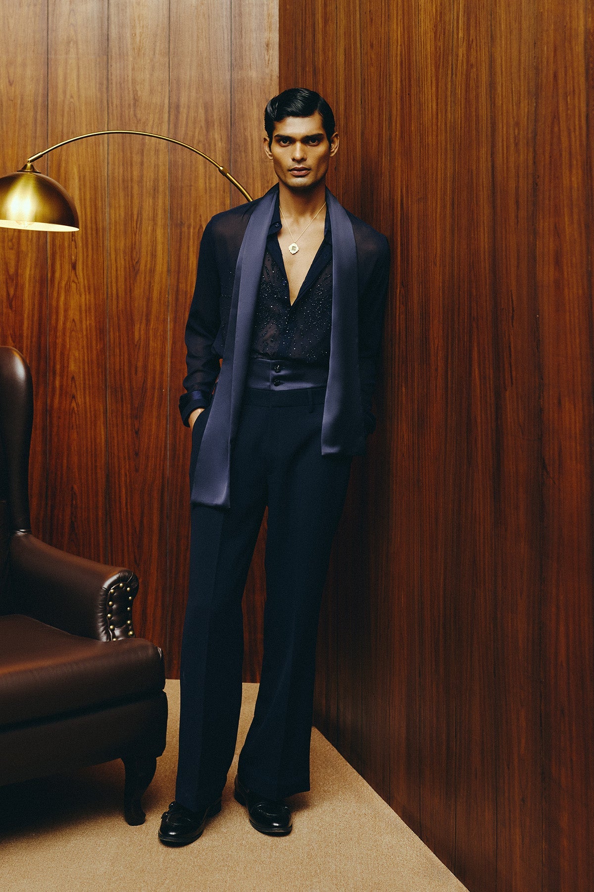 Navy Nocturne Shirt and Pant Set