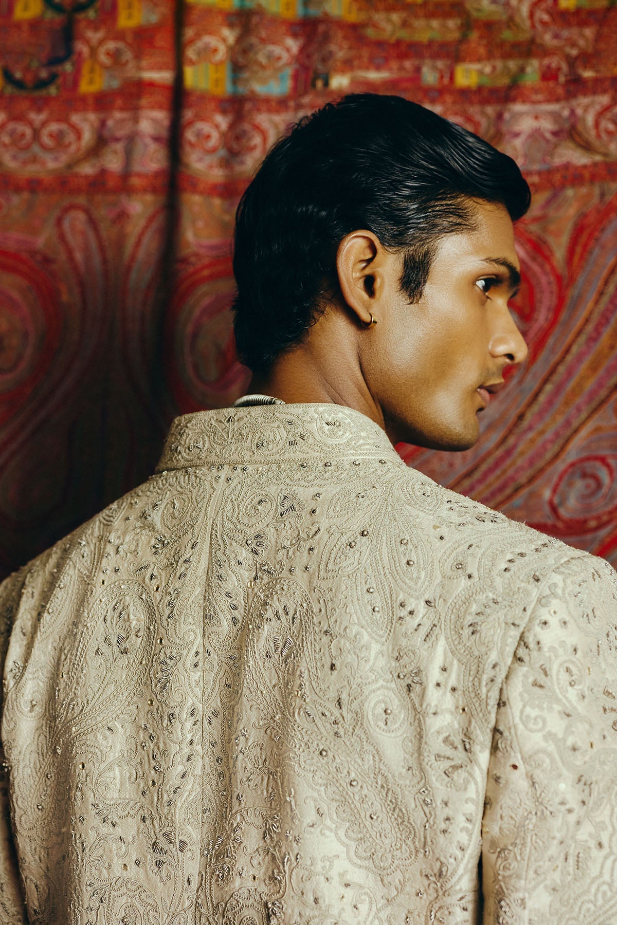 Ecru Reverie Open Jacket with Kurta & Pant Set