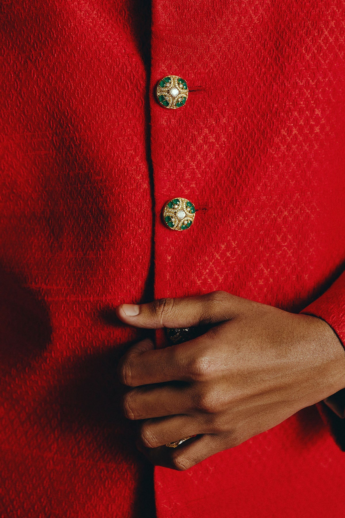 Regal Crimson Achkan