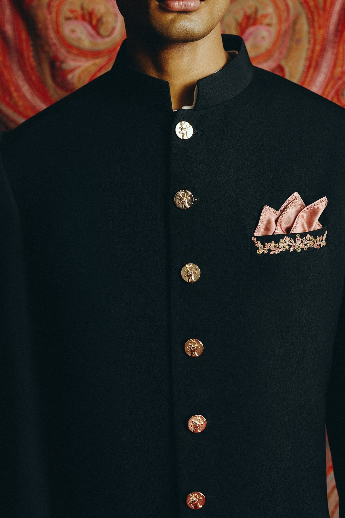 Timeless Noir Achkan