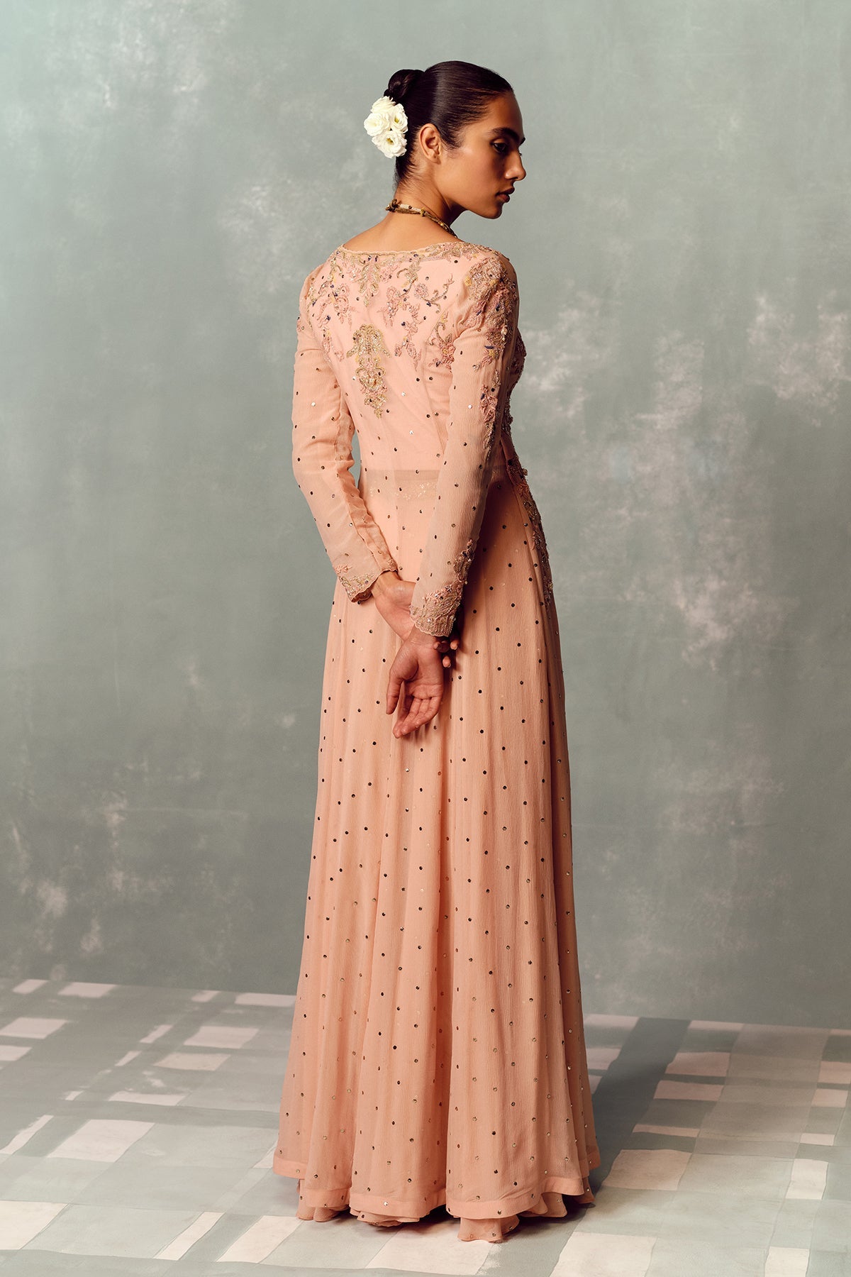 Sunset Petal Kurta and Skirt Suit Set