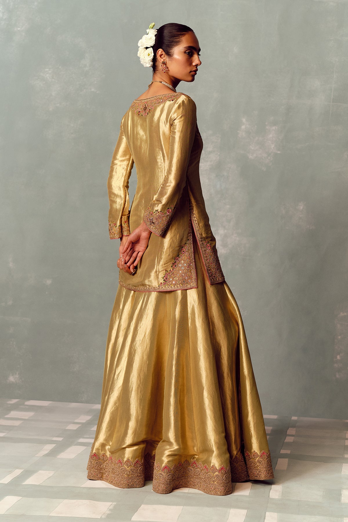 Metallic Fern Sharara Set