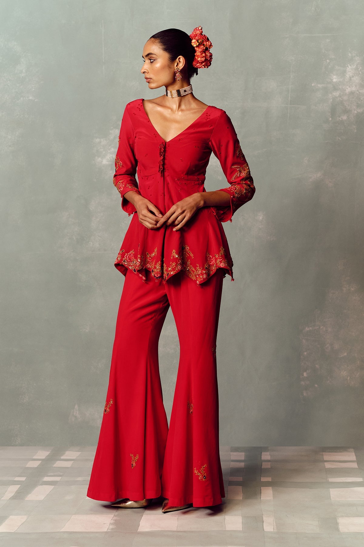 Crimson Dynasty KURTA AND PANT SET