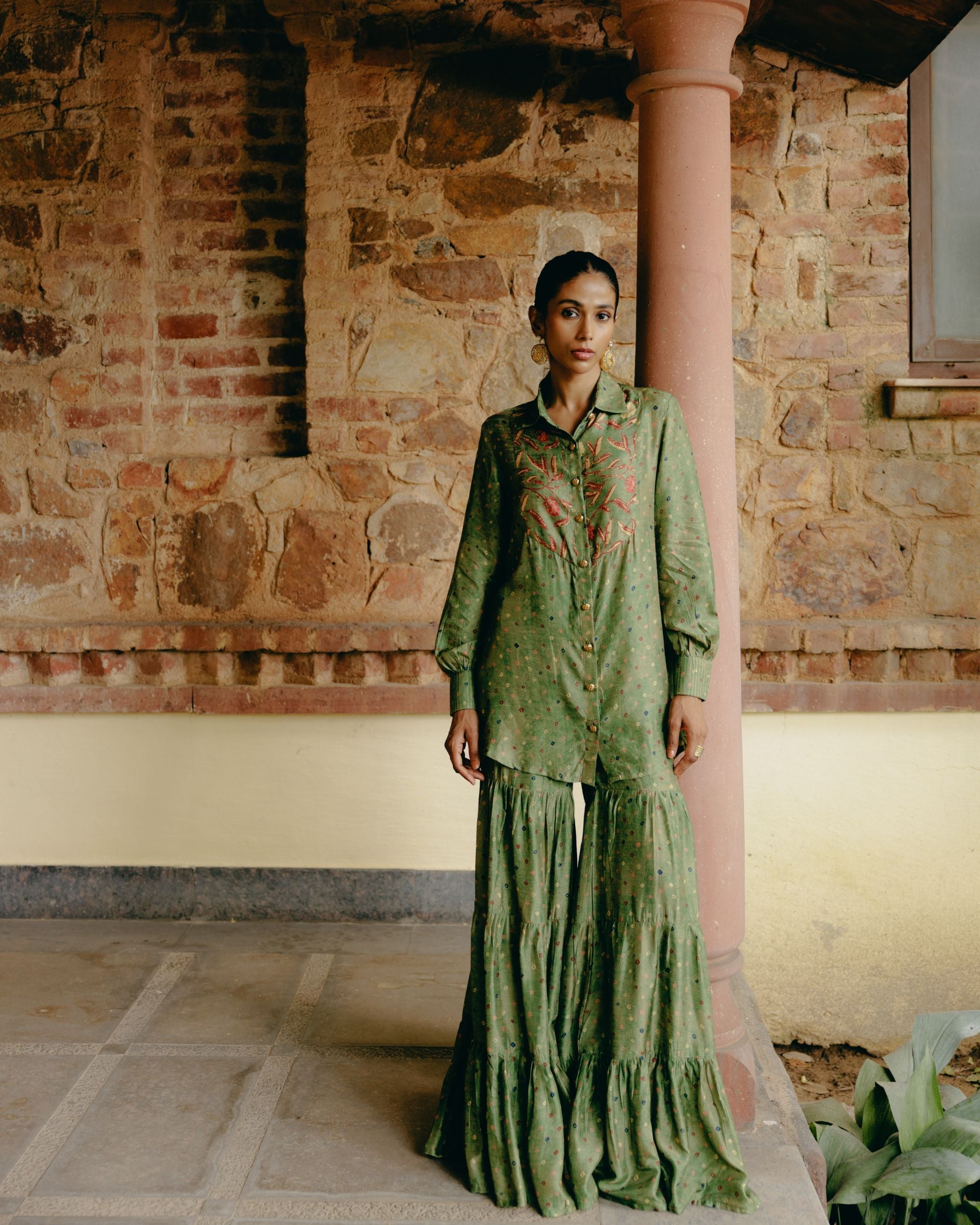 Jade Green sharara + shirt