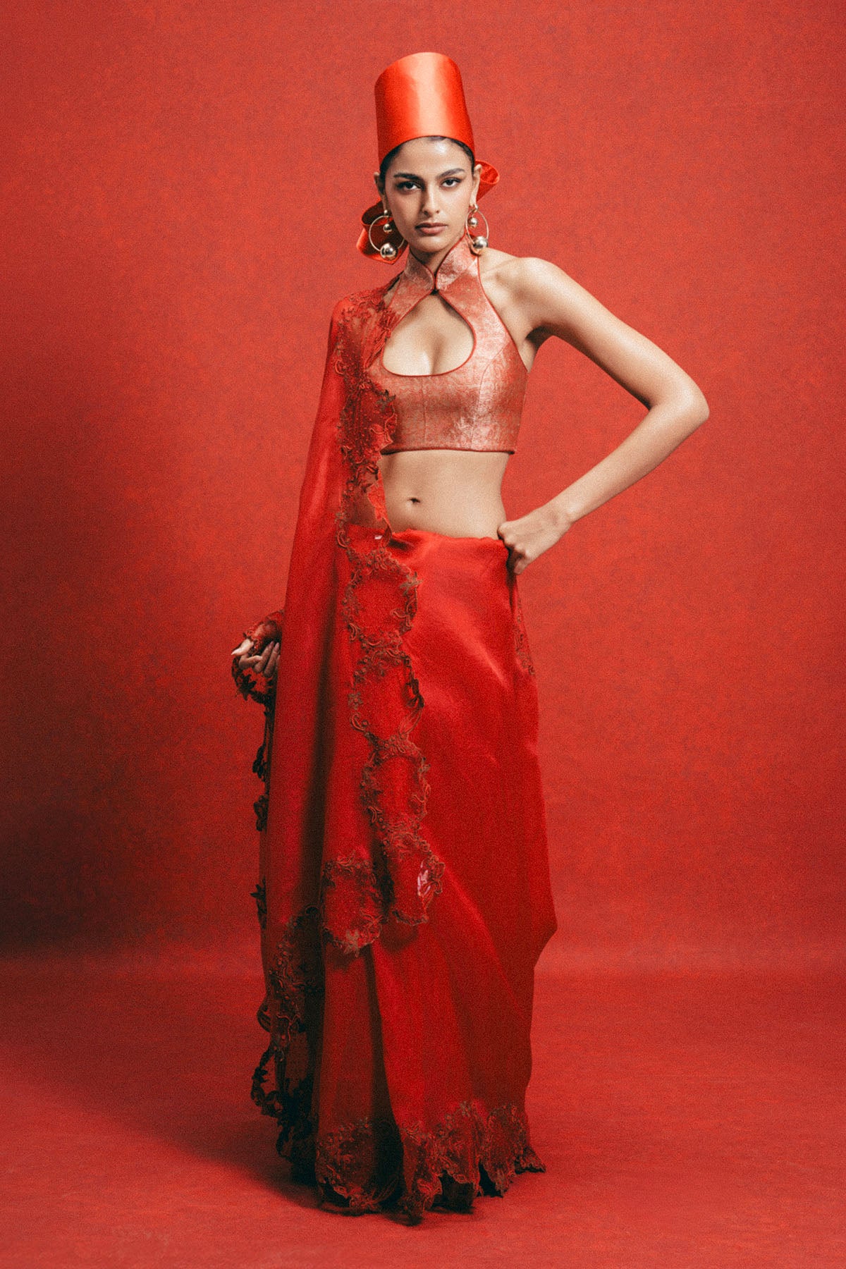 Handwoven Red Kora Banarasi Saree