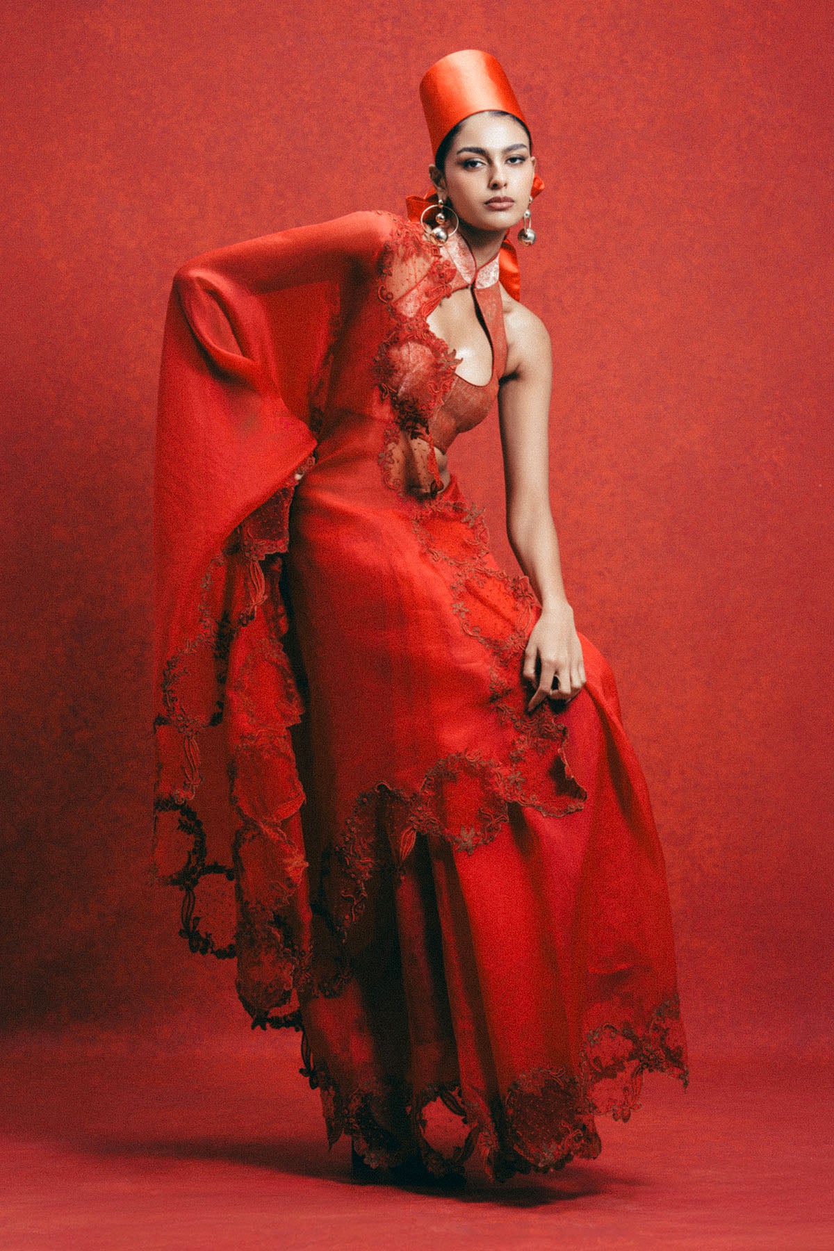 Handwoven Red Kora Banarasi Saree