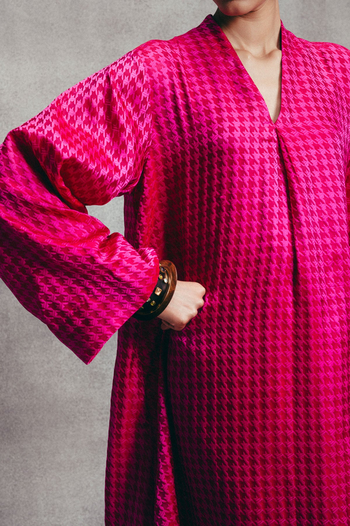 Handwoven Fuchsia Pink Gerum Kaftan