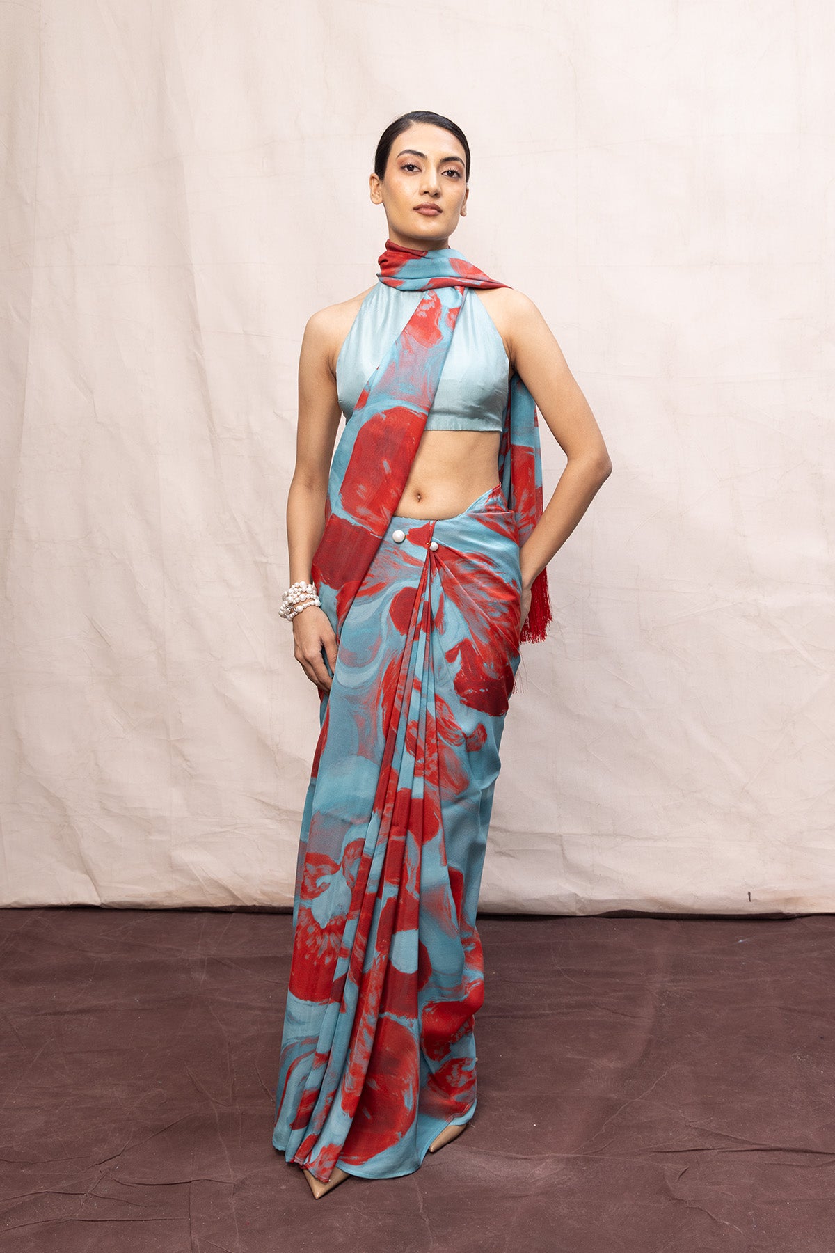 Multicolour Chiffon Digital Print Saree