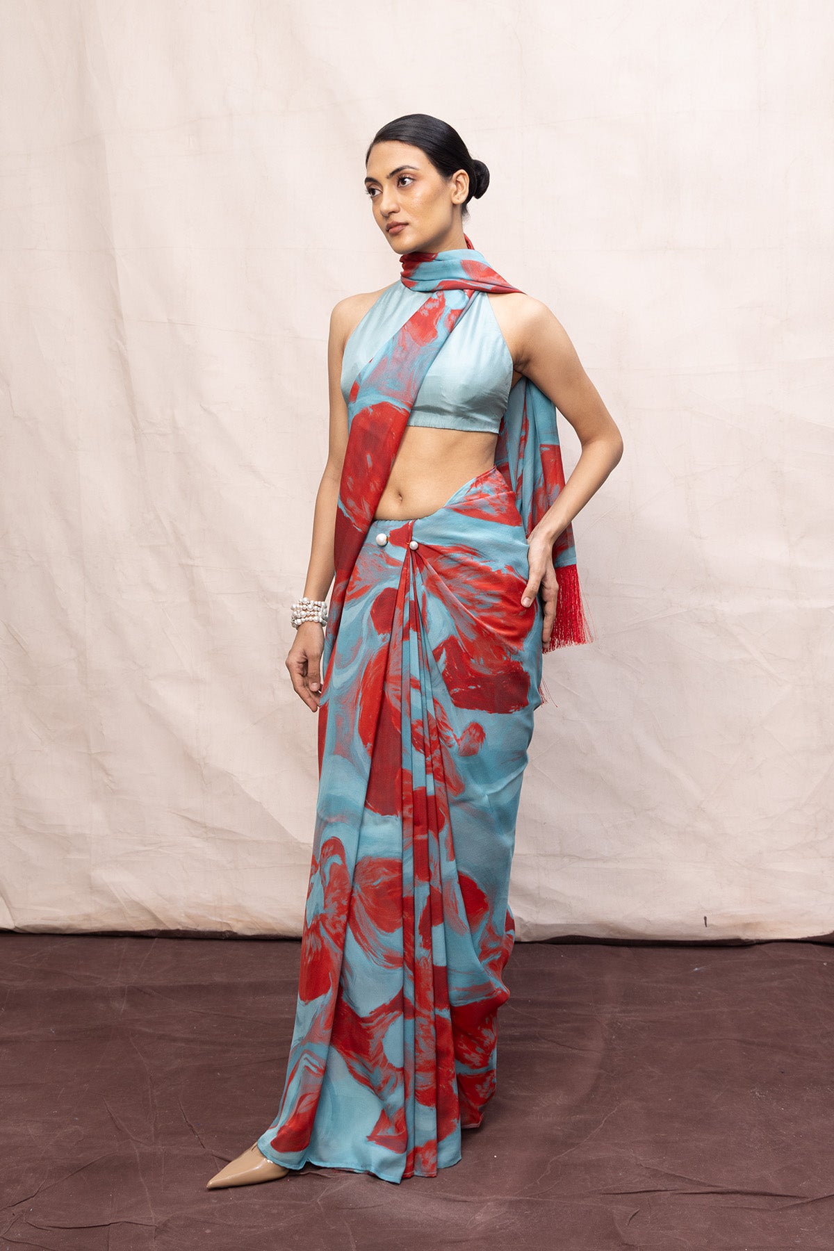Multicolour Chiffon Digital Print Saree