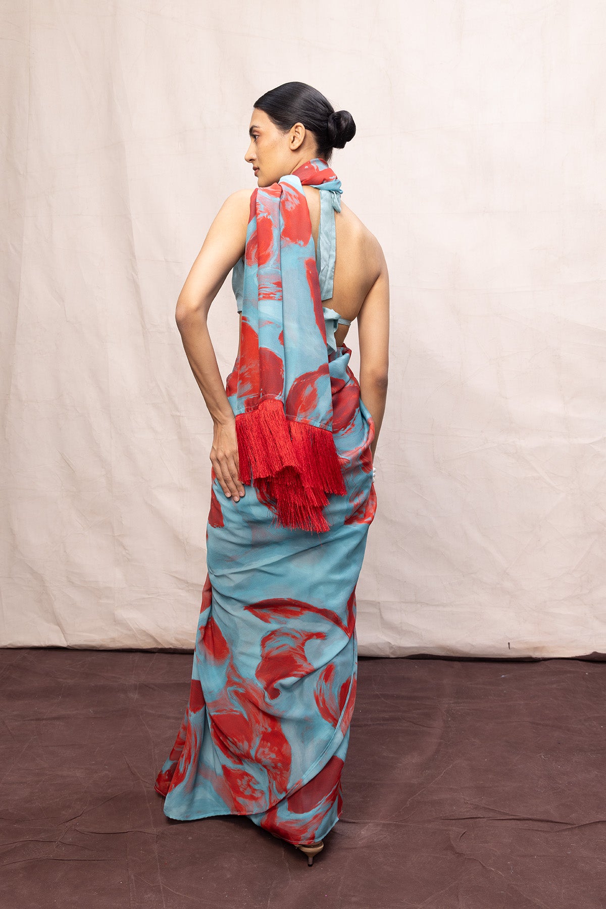 Multicolour Chiffon Digital Print Saree