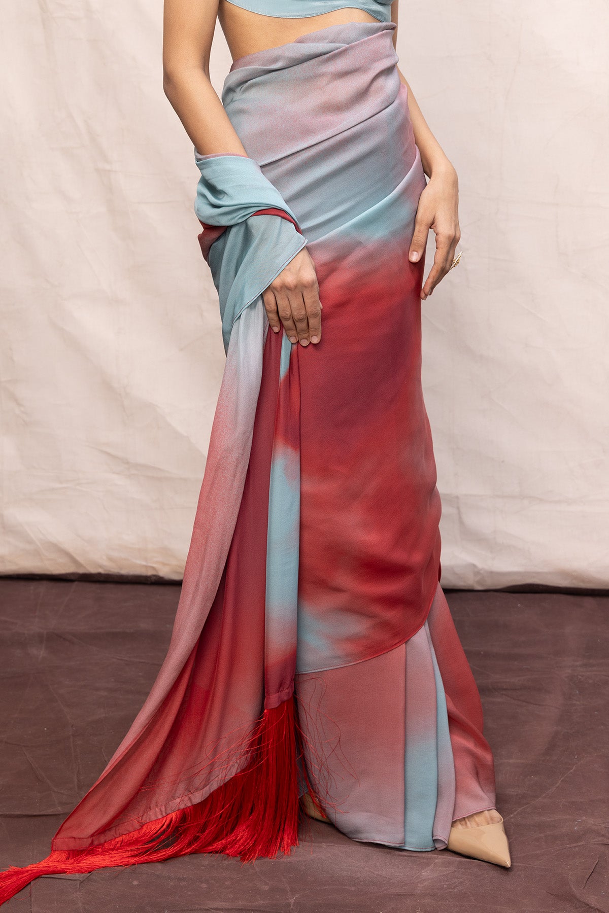 Multicolour Chiffon Digital Print Saree