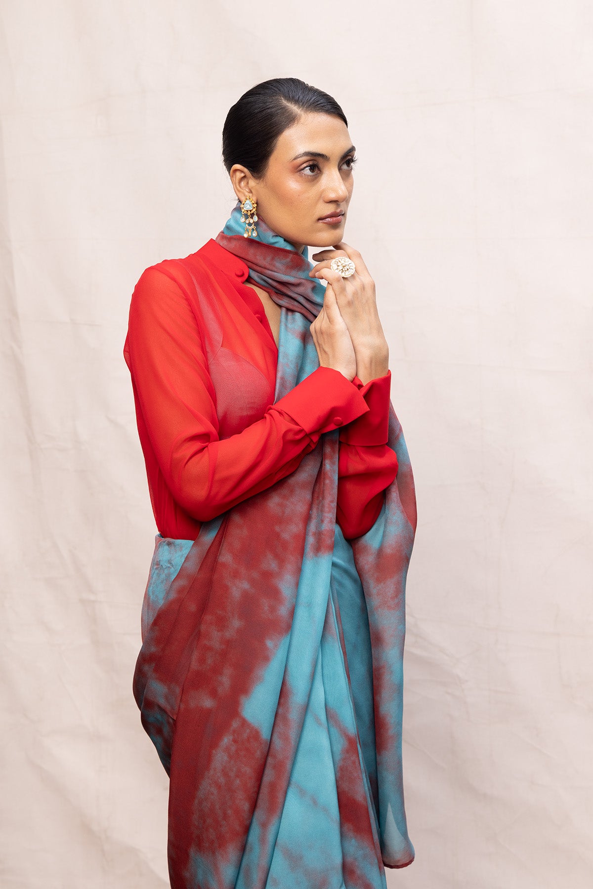 Multicolour Chiffon Digital Print Saree