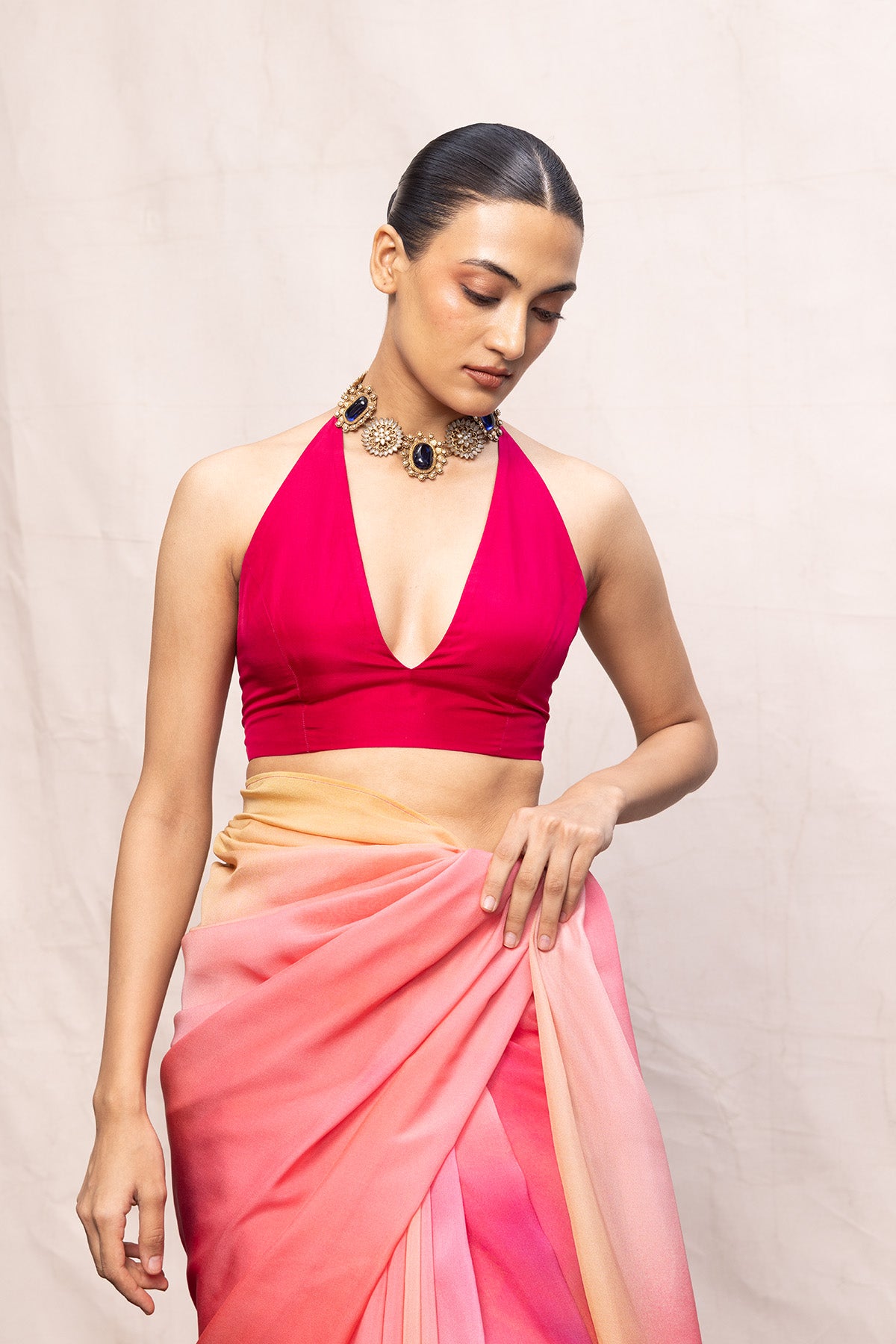 Multicolour Chiffon Digital Print Saree
