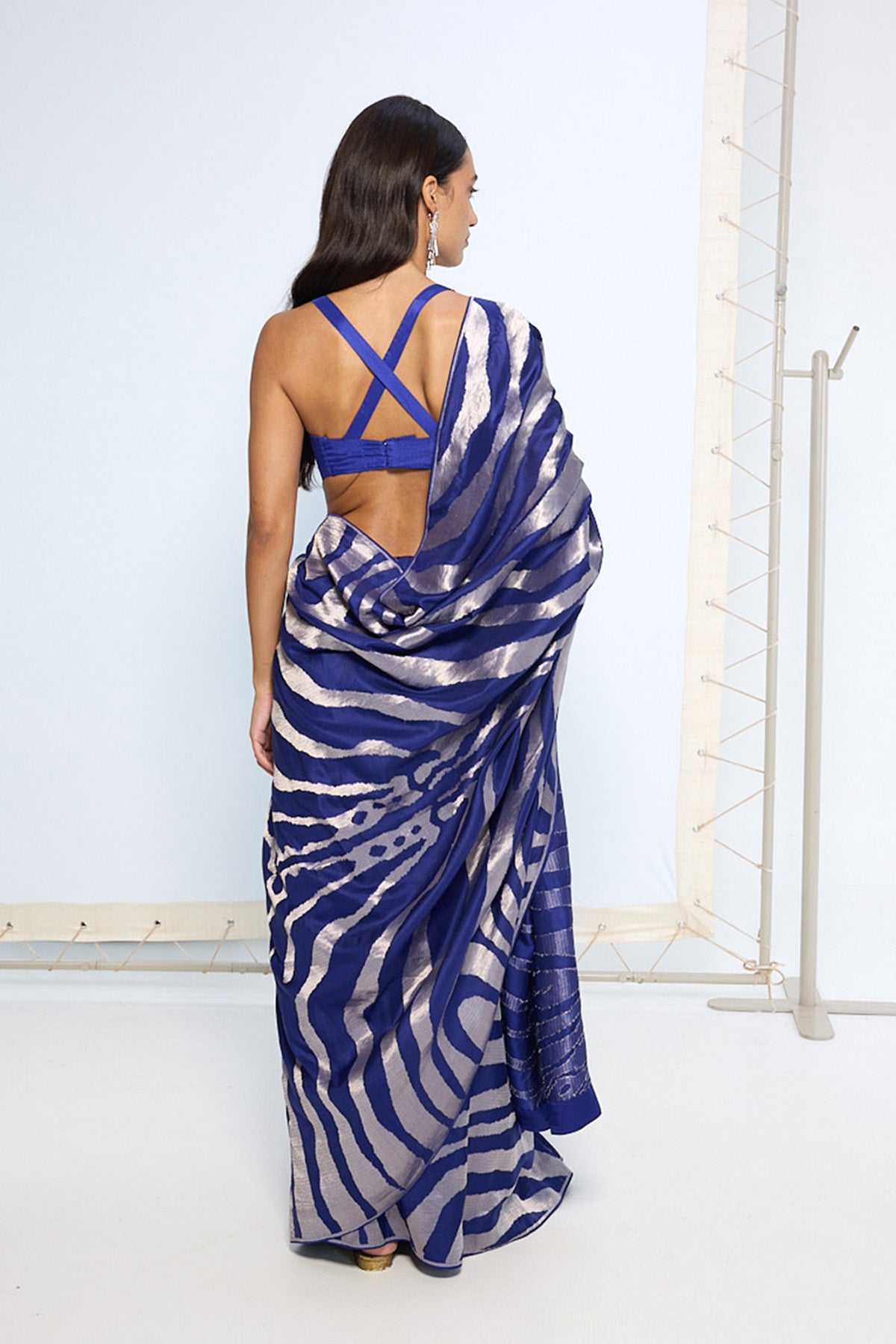 Handwoven Dark Blue Silk Saree