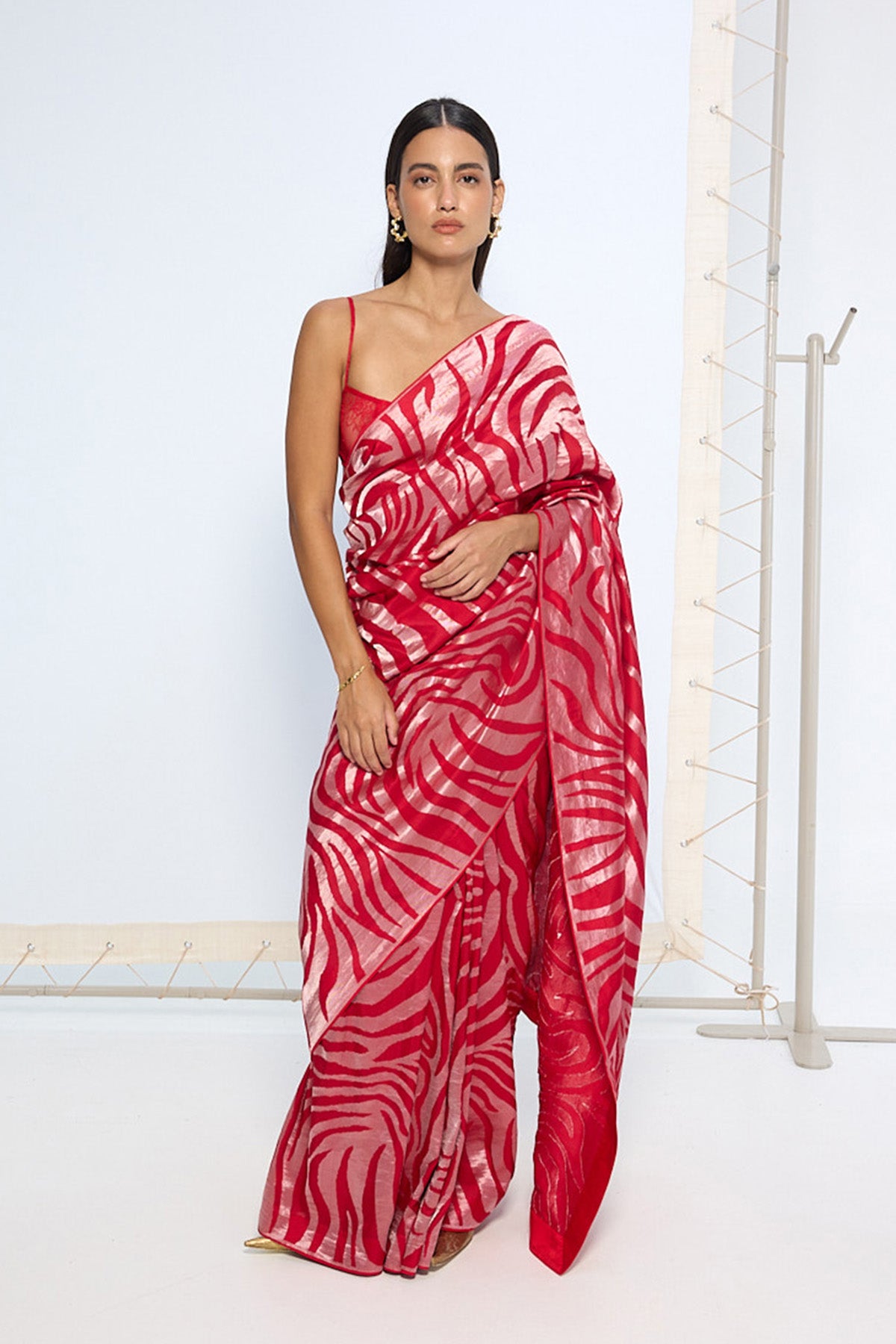 Handwoven Scarlet Silk Saree