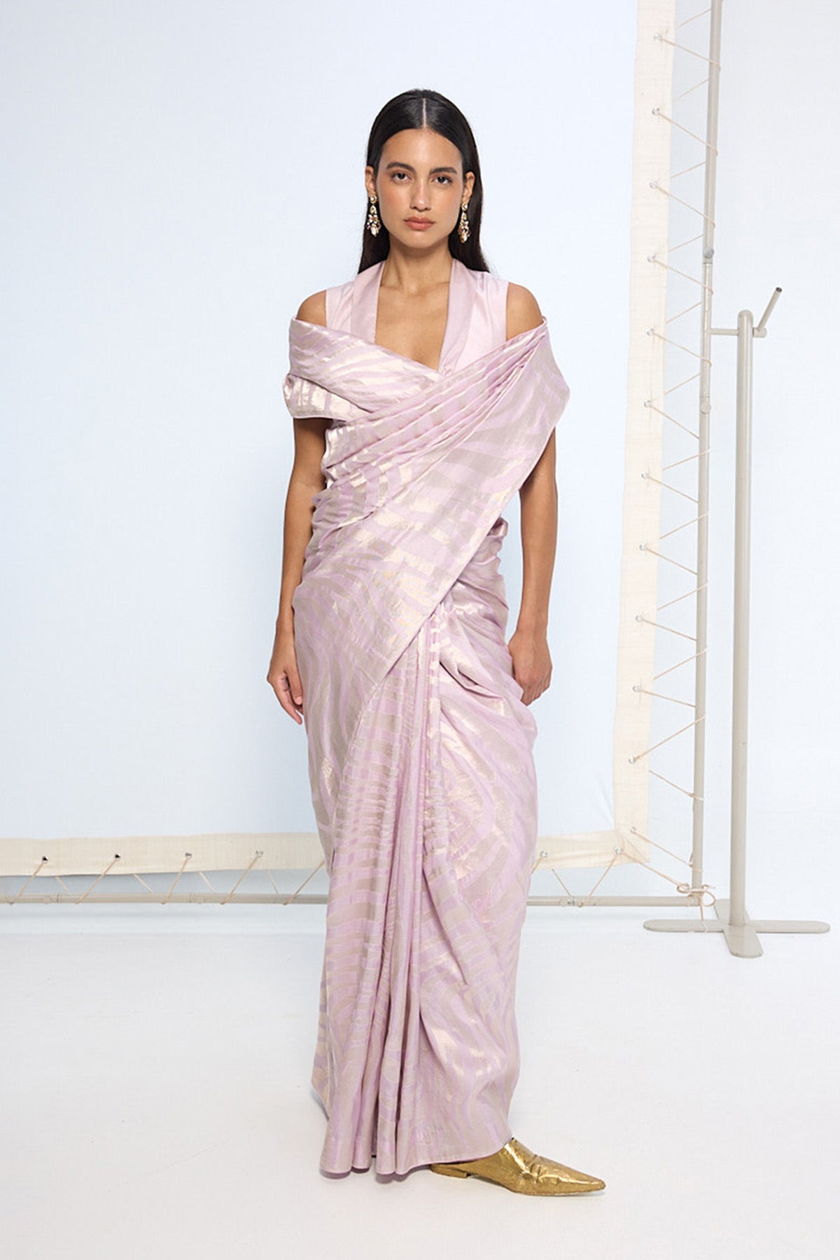 Handwoven Lilac Silk Saree