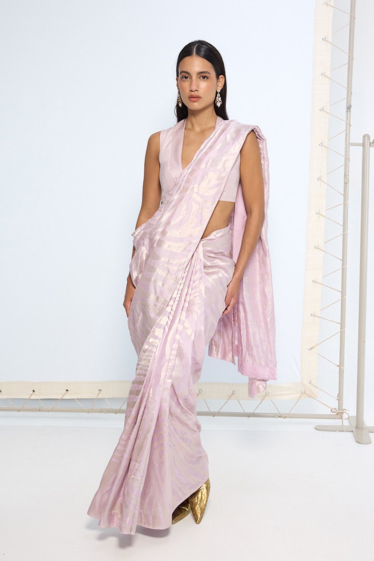 Handwoven Lilac Silk Saree