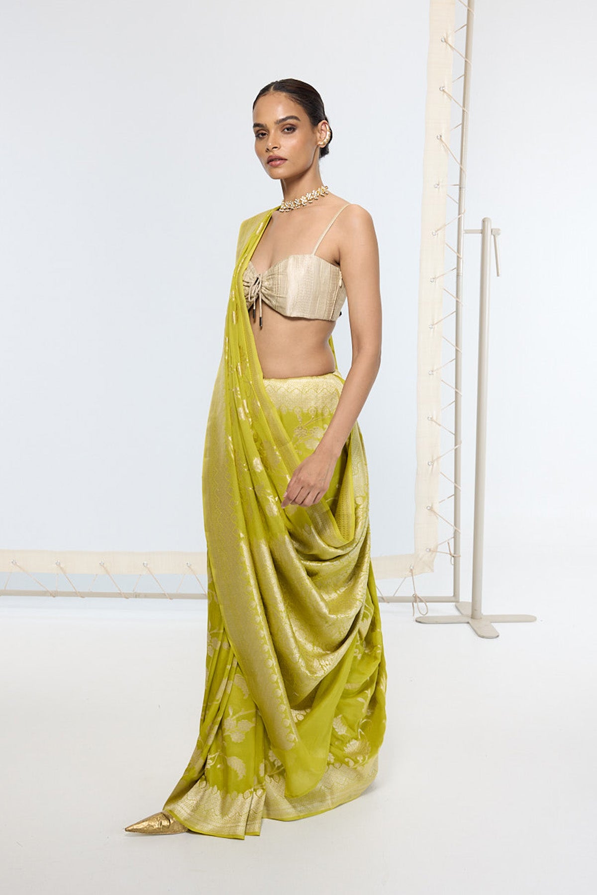 Handwoven Marigold Saree