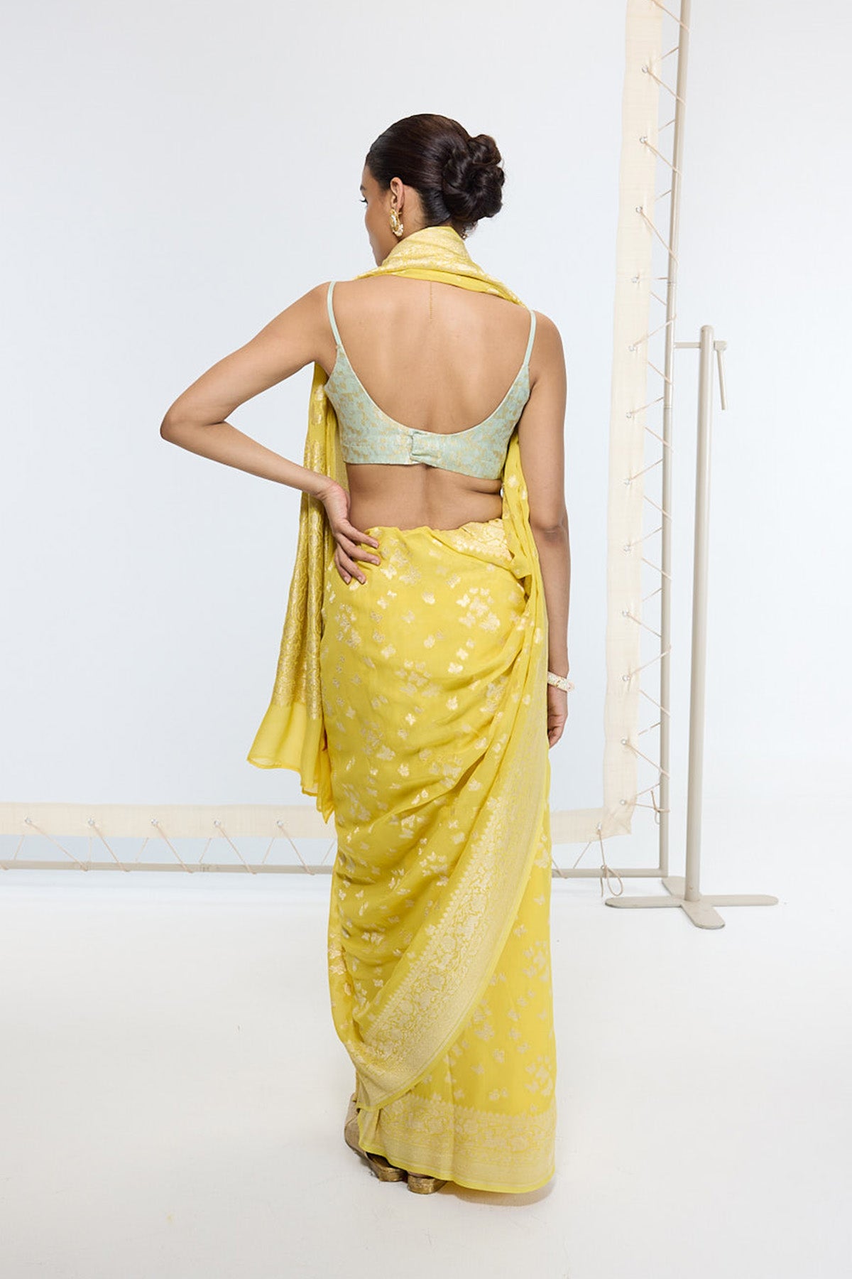 Handwoven Mustard Yellow Saree