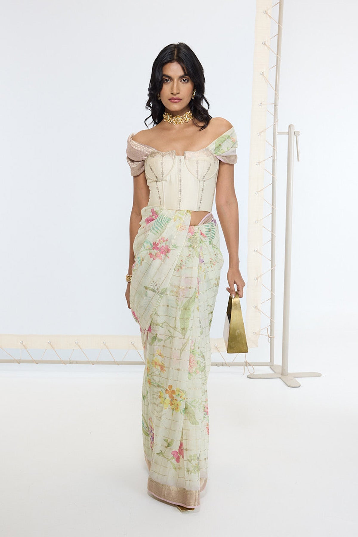 Handwoven Pistachio Green Printed Saree